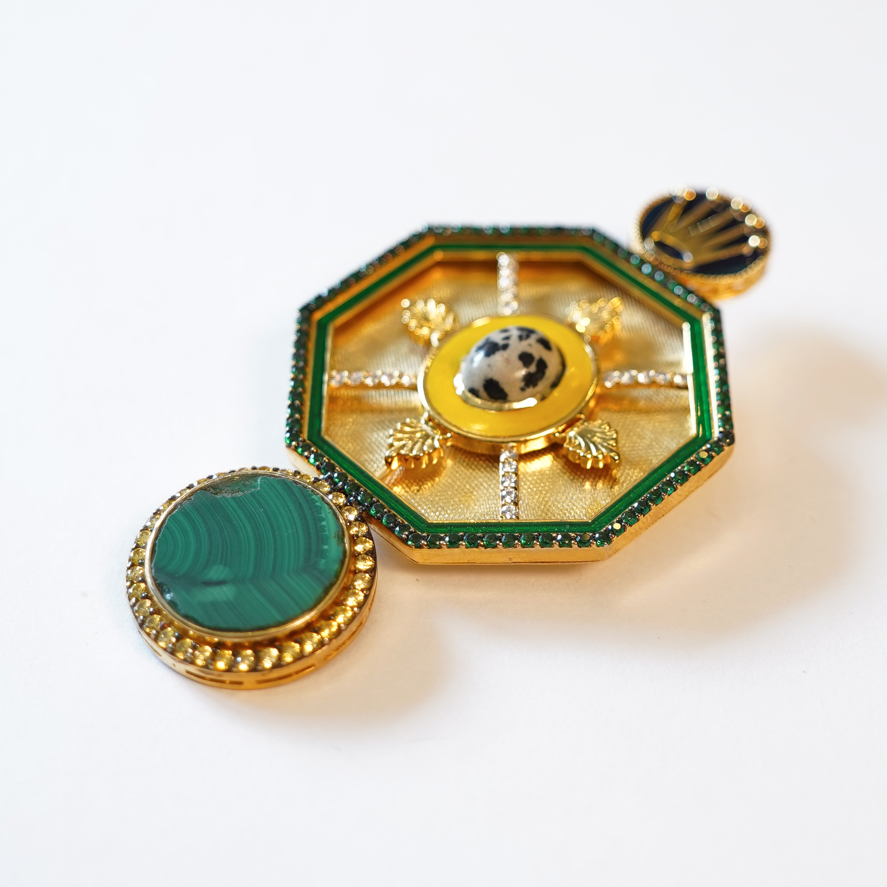 His Highness- (Malachite Plate) Brooch