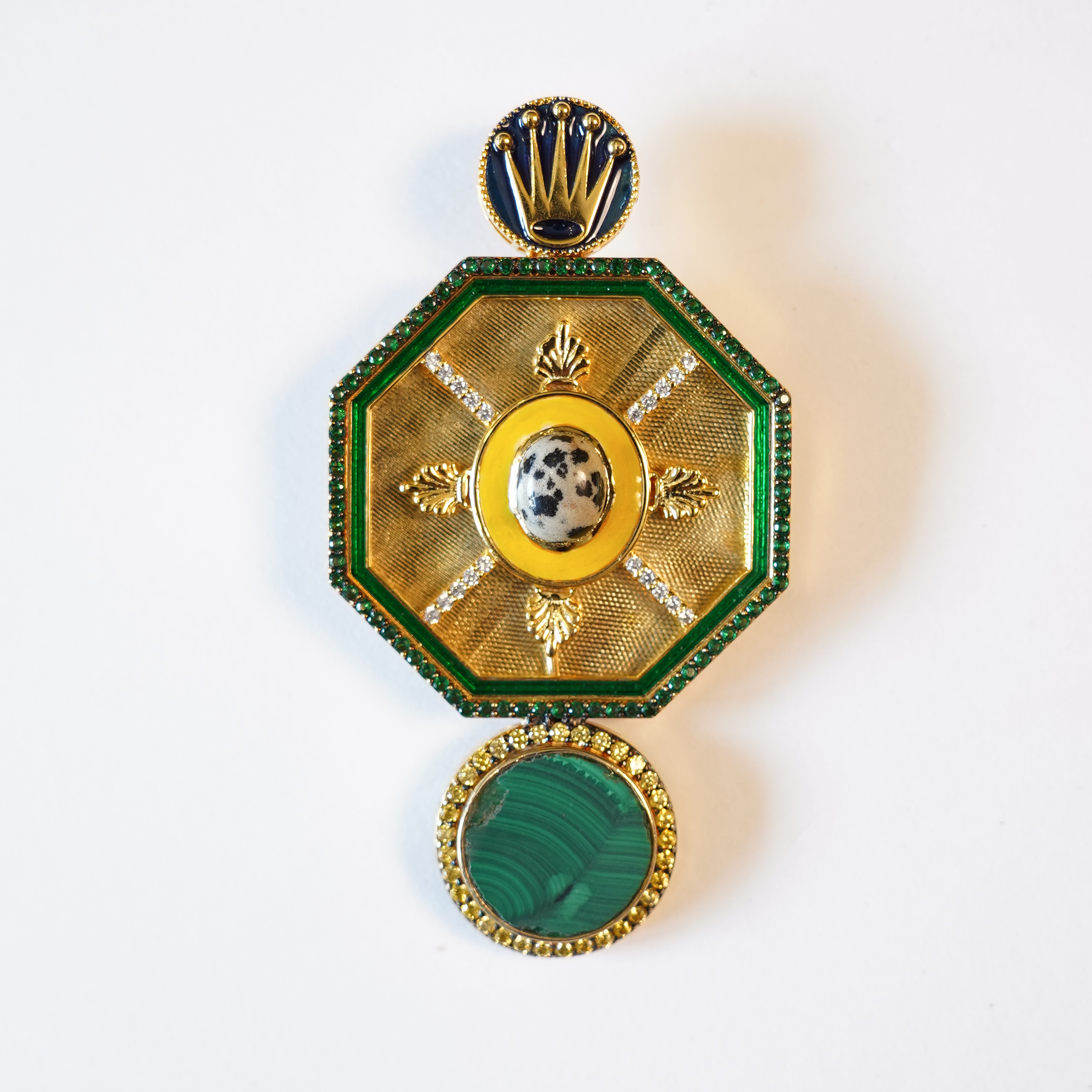His Highness- (Malachite Plate) Brooch