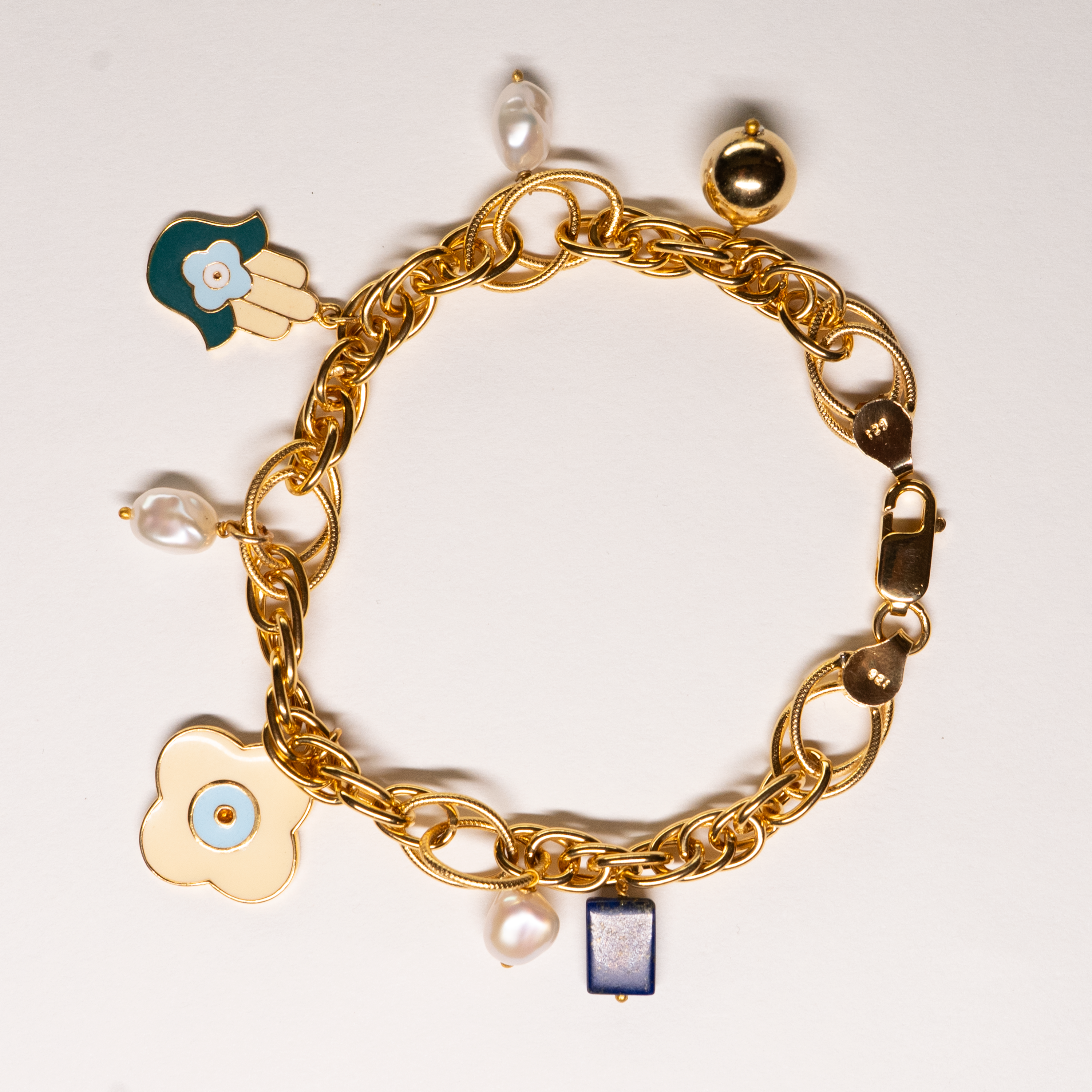 Clover & Hamsa Charm Bracelet