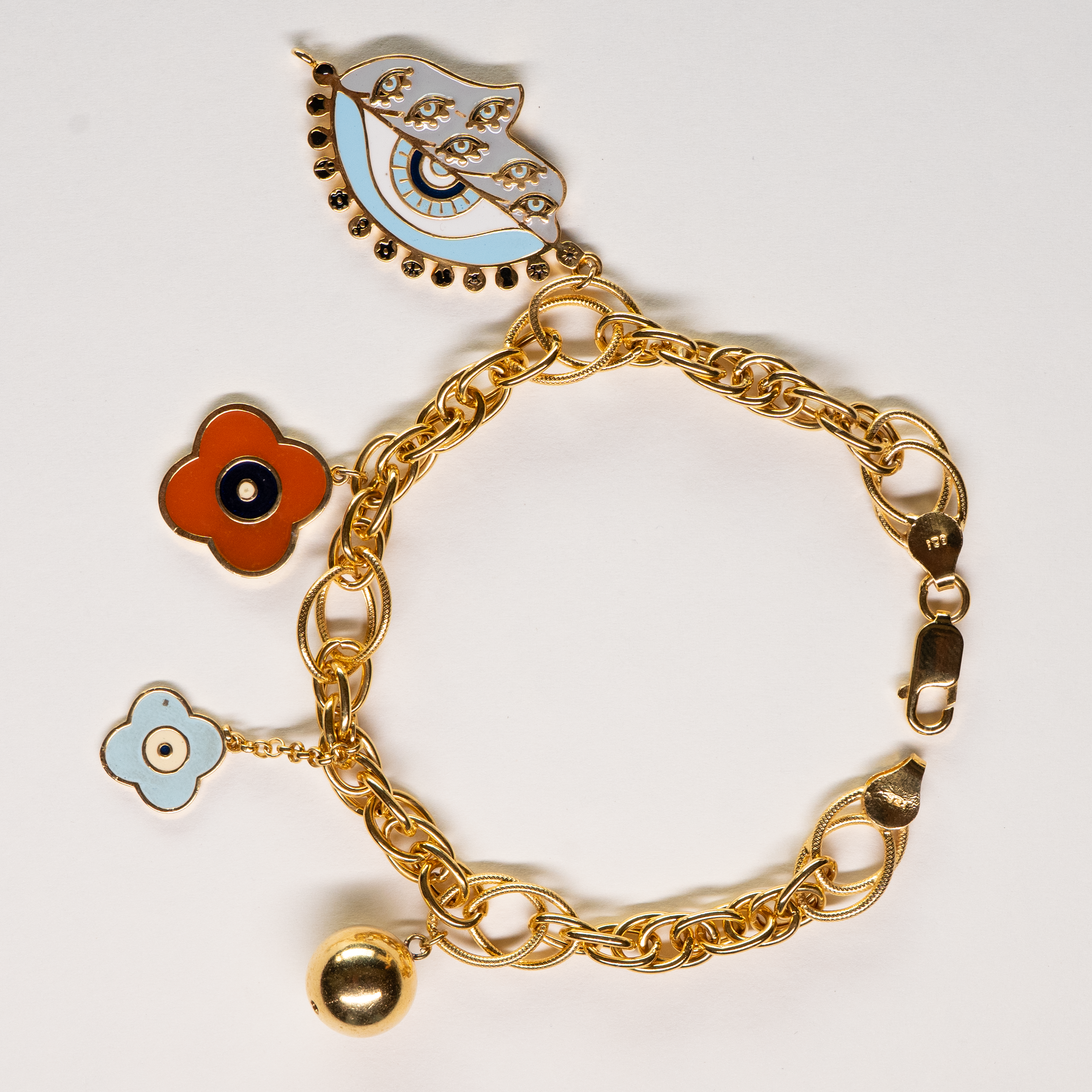 Zodiac Hamsa & Clover Charm Bracelet