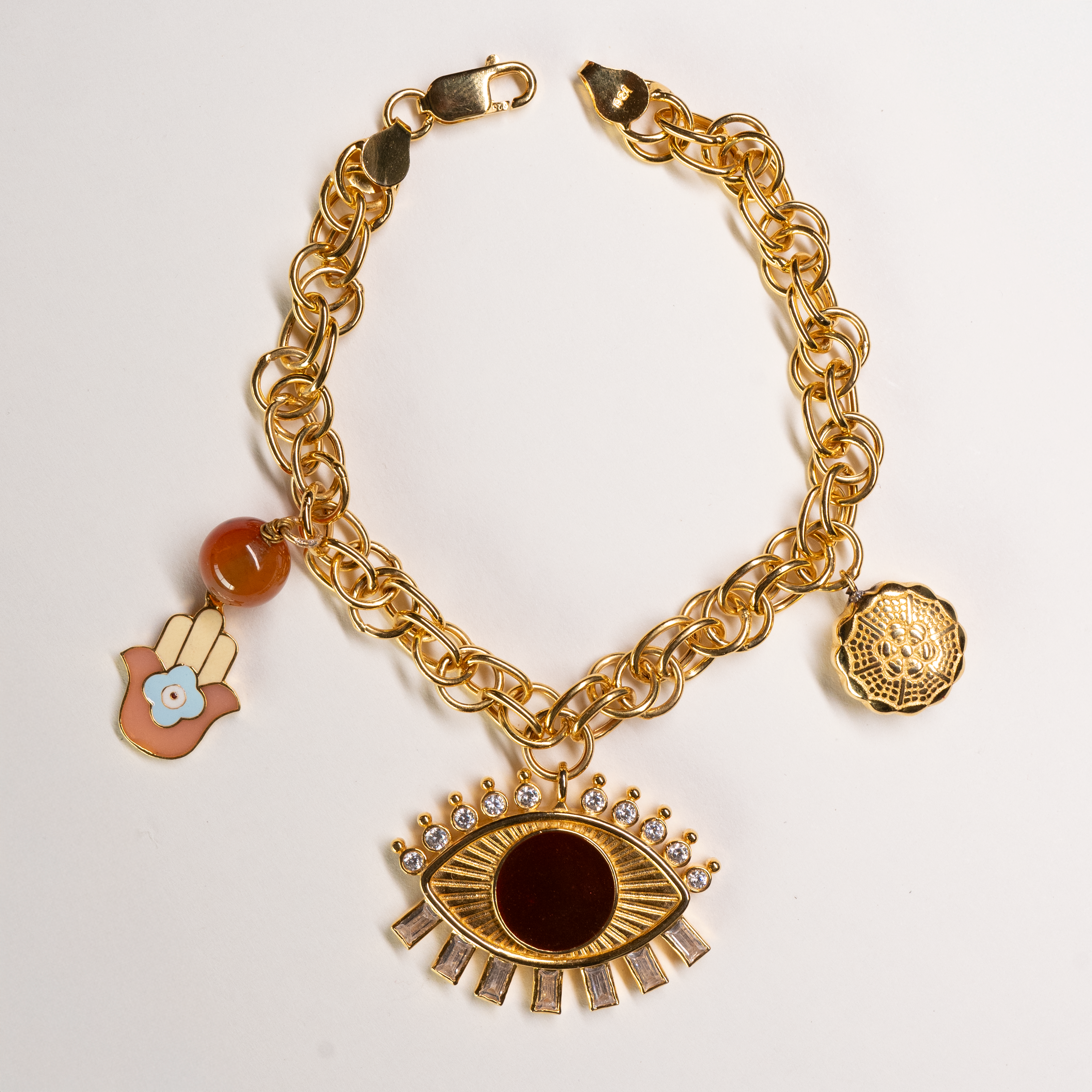 Eye & Hamsa Charm Bracelet