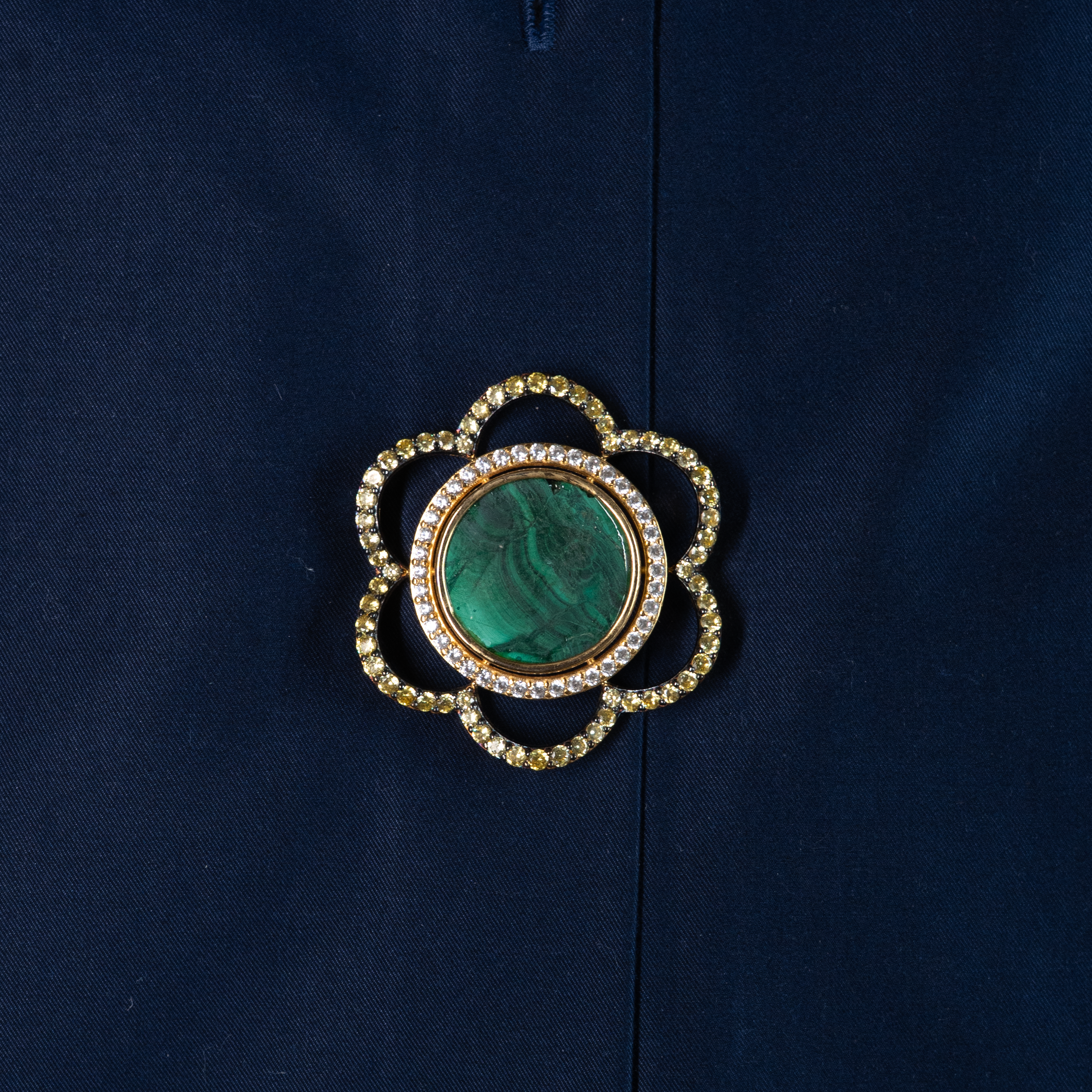 Malachite Bloom Button