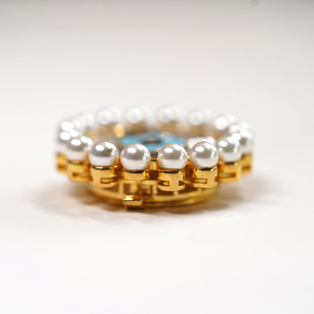 Celeste Clover Button