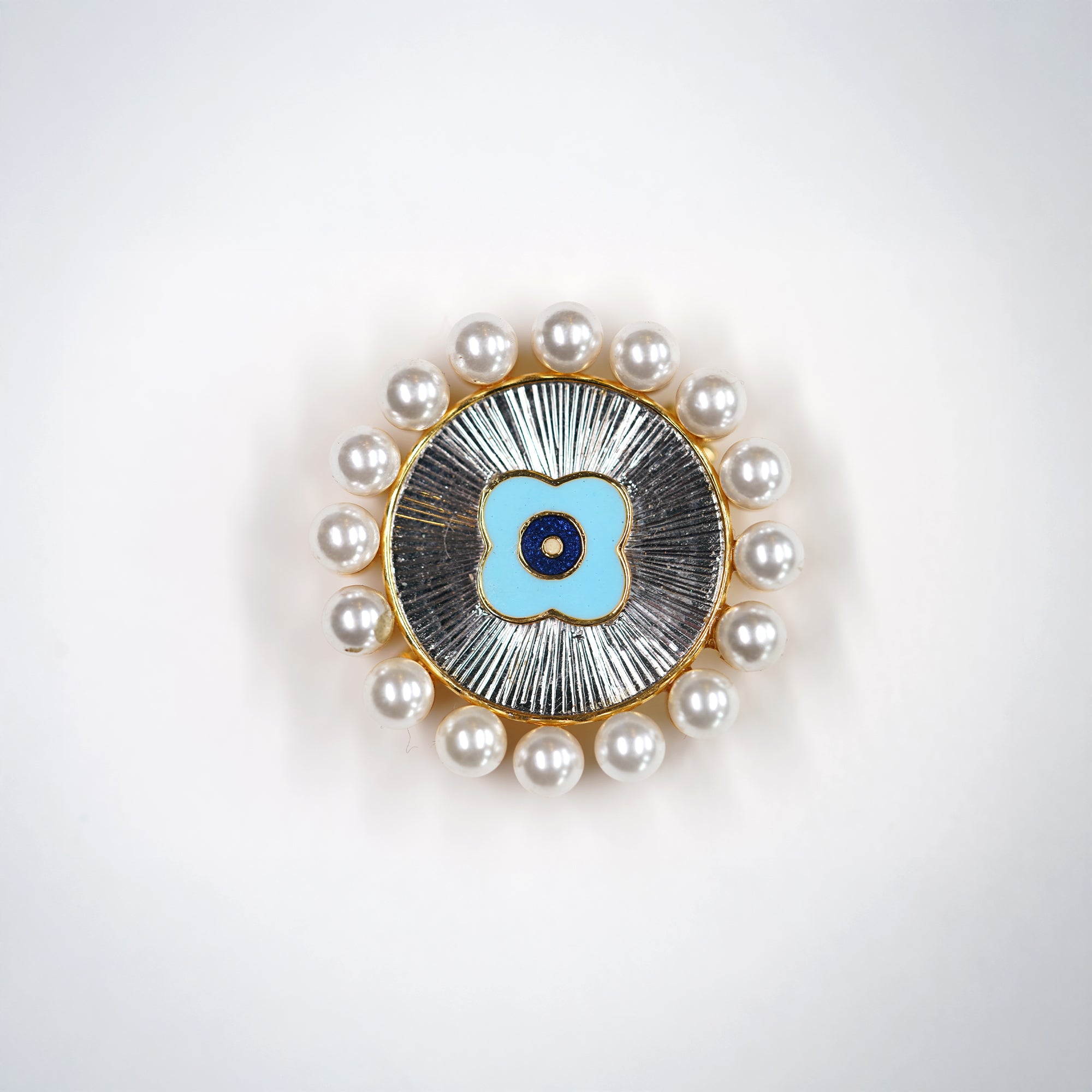 Celeste Clover Button