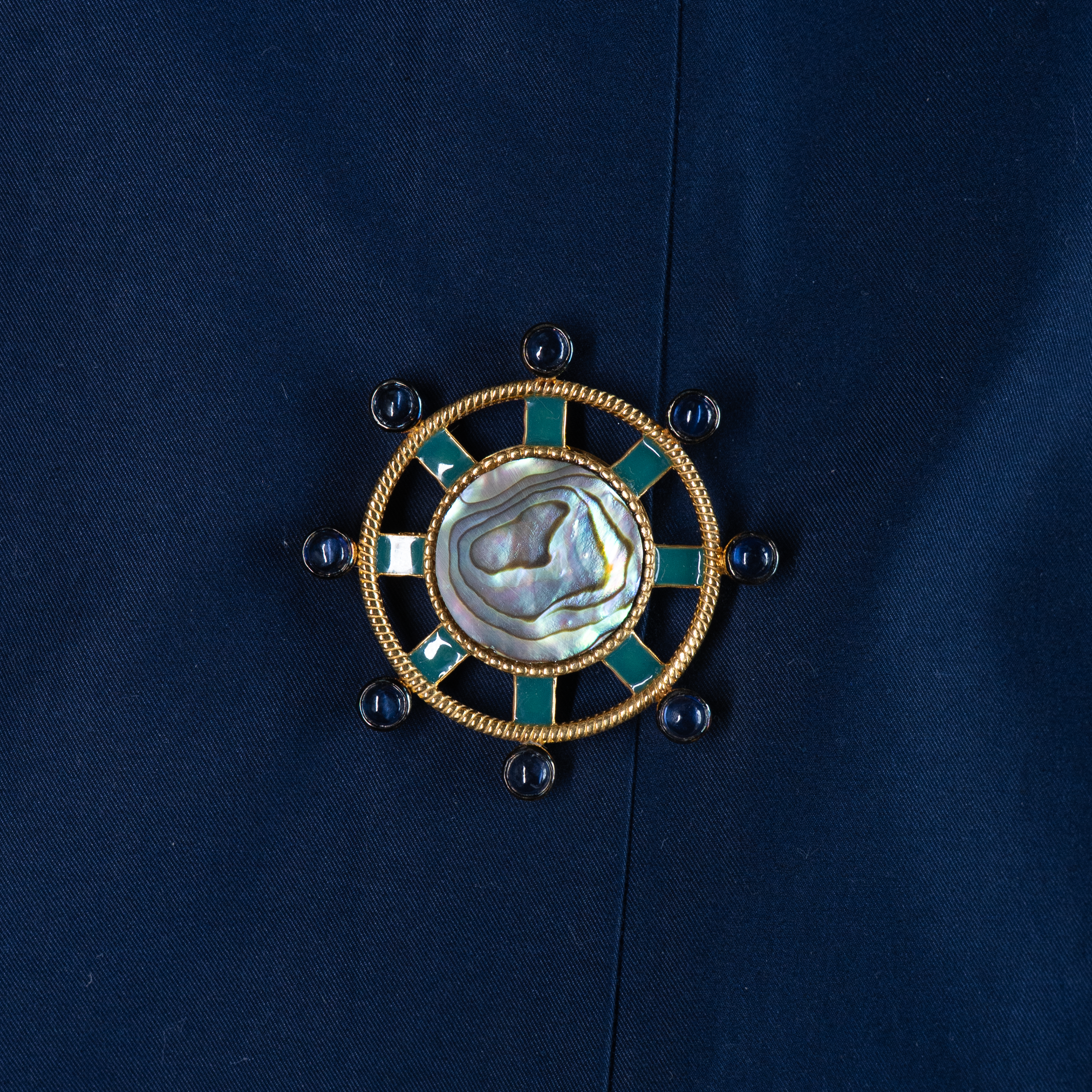 Abalone & Tanzanite Bead Shirt Button