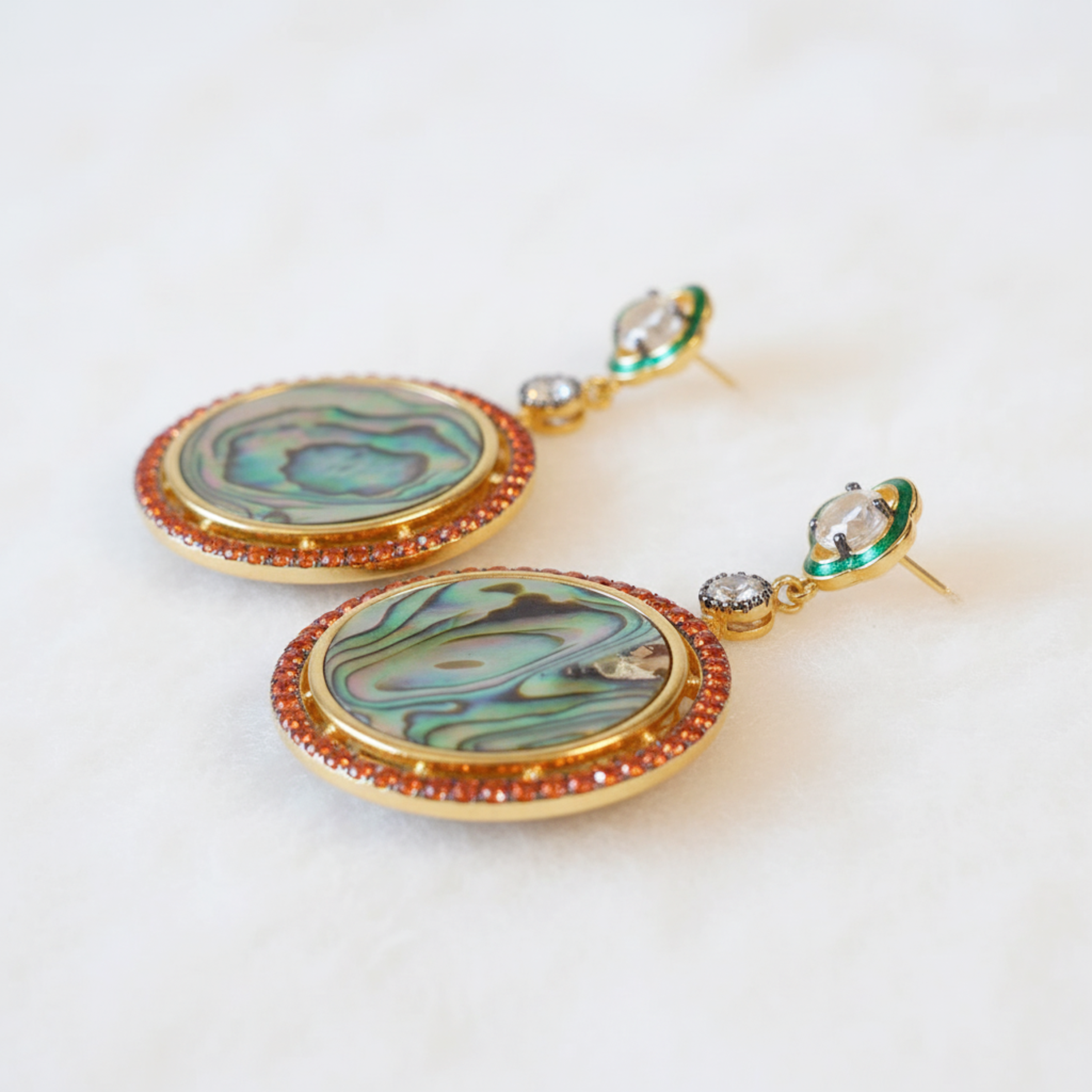 Abalone Ear Drop Earrings