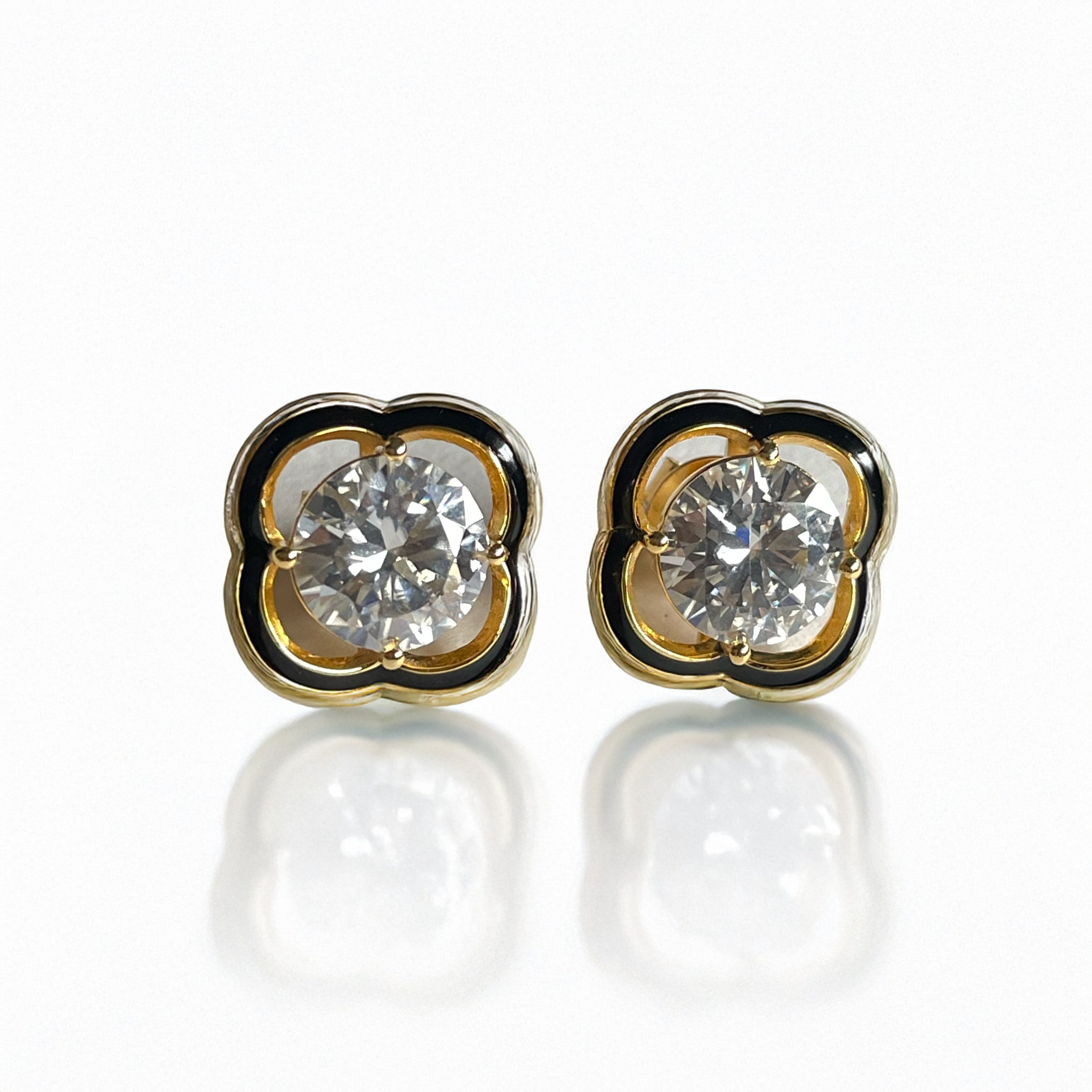 Clover Inspired Massonite Ear Studs Earrings