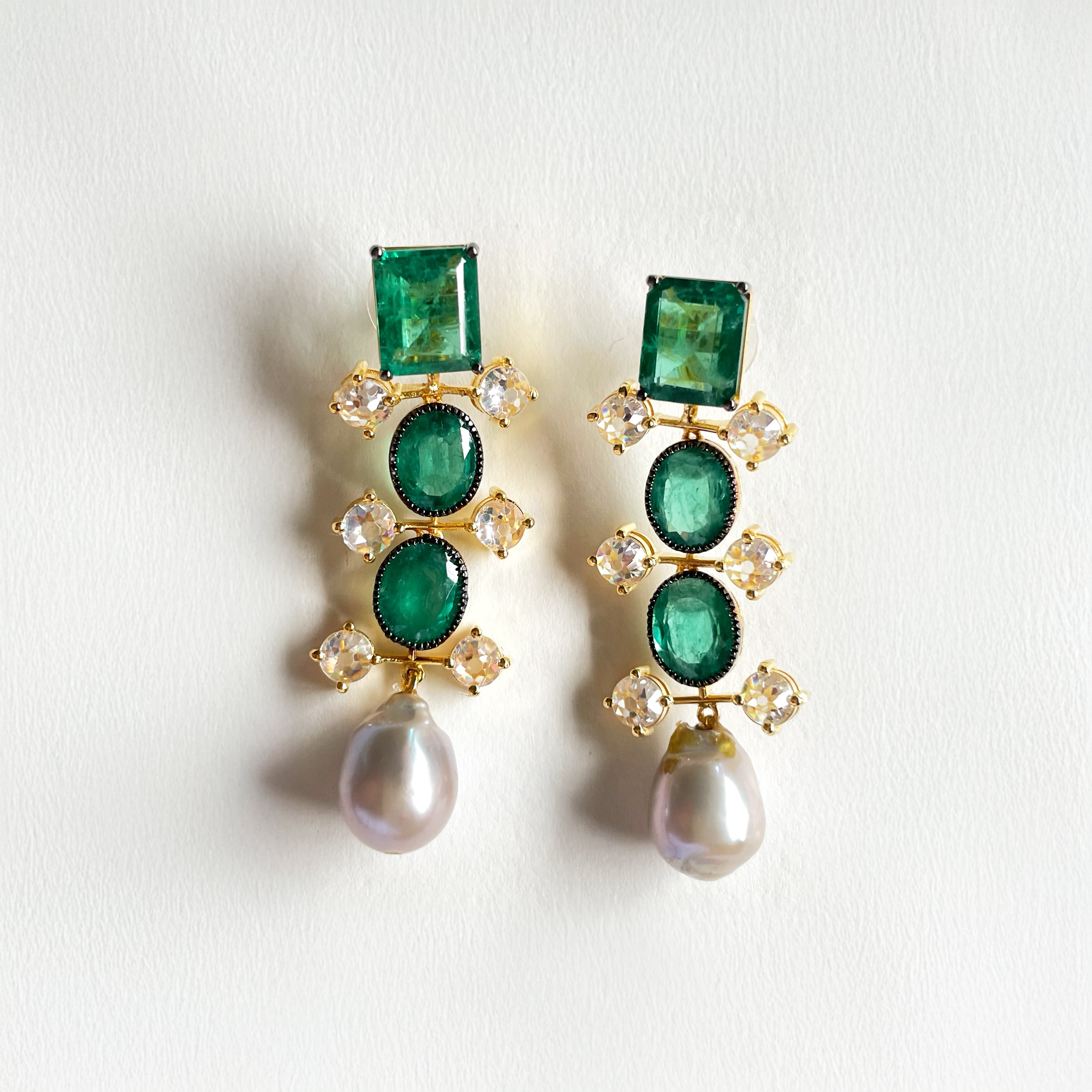 Emerald Droplet Earrings
