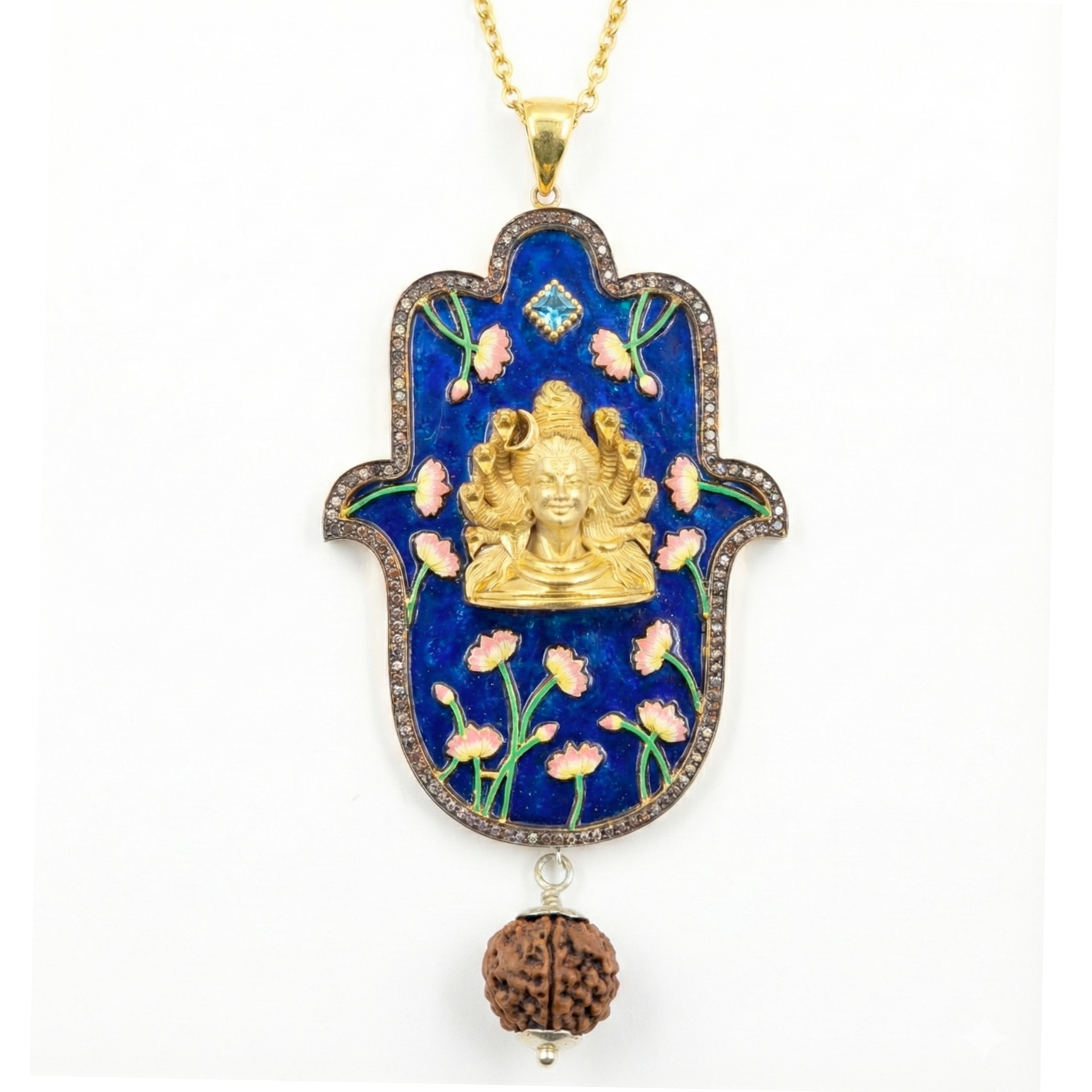 Shiv Big Hamsa Pendant