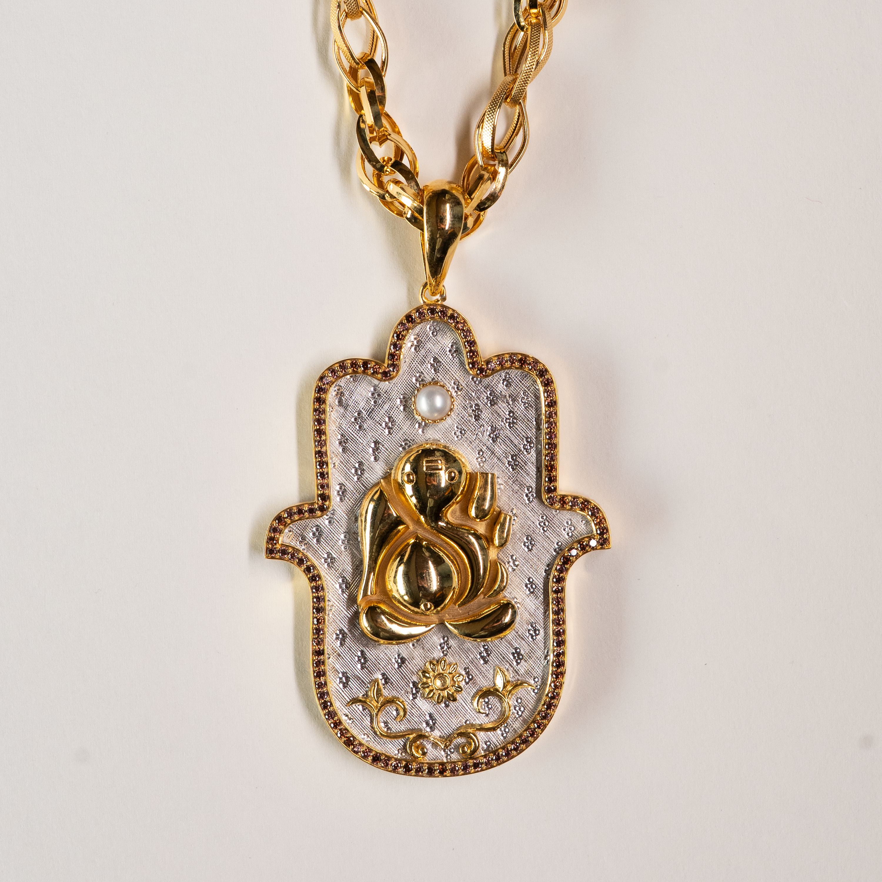 Ganpati Medium Hamsa Pendant