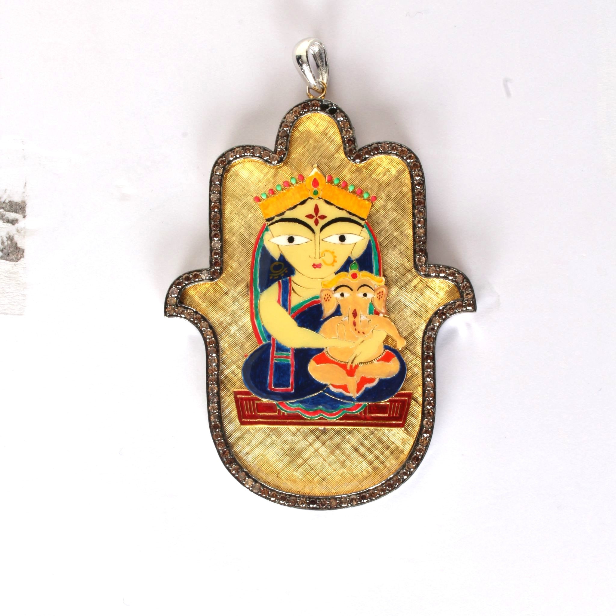 Mother & Child Medium Hamsa Pendant