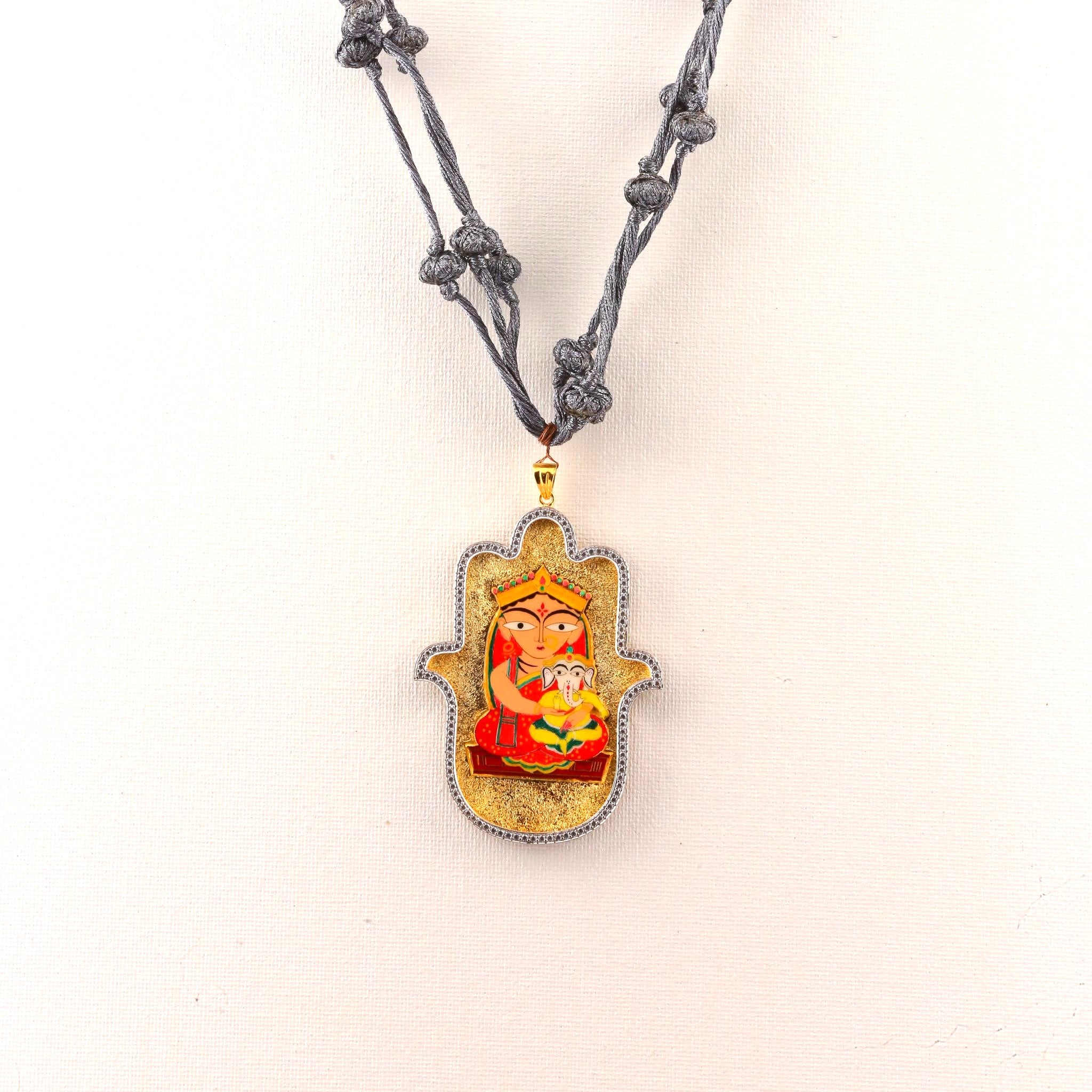 Mother & Child Medium Hamsa Pendant