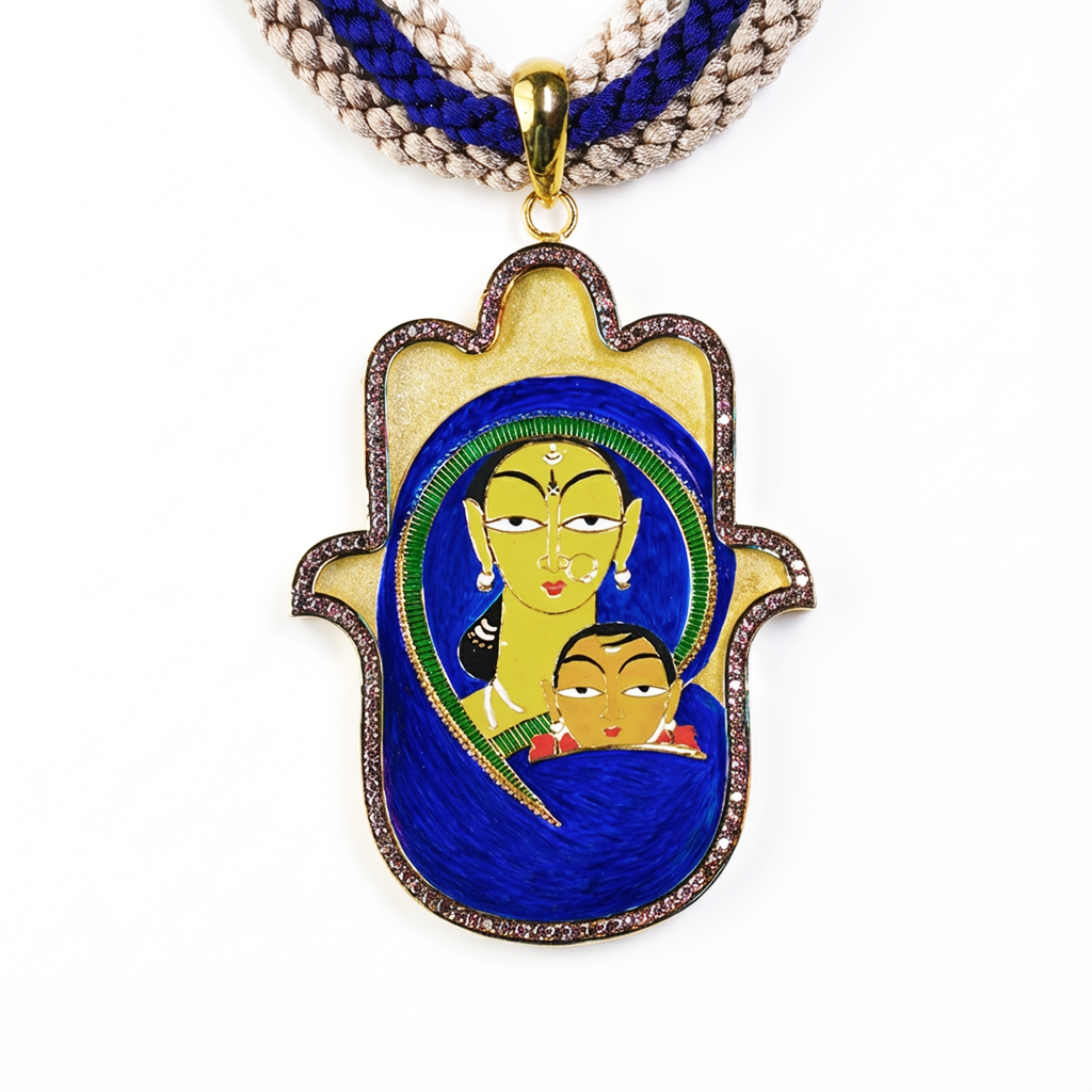 Mother & Child Medium Hamsa Pendant