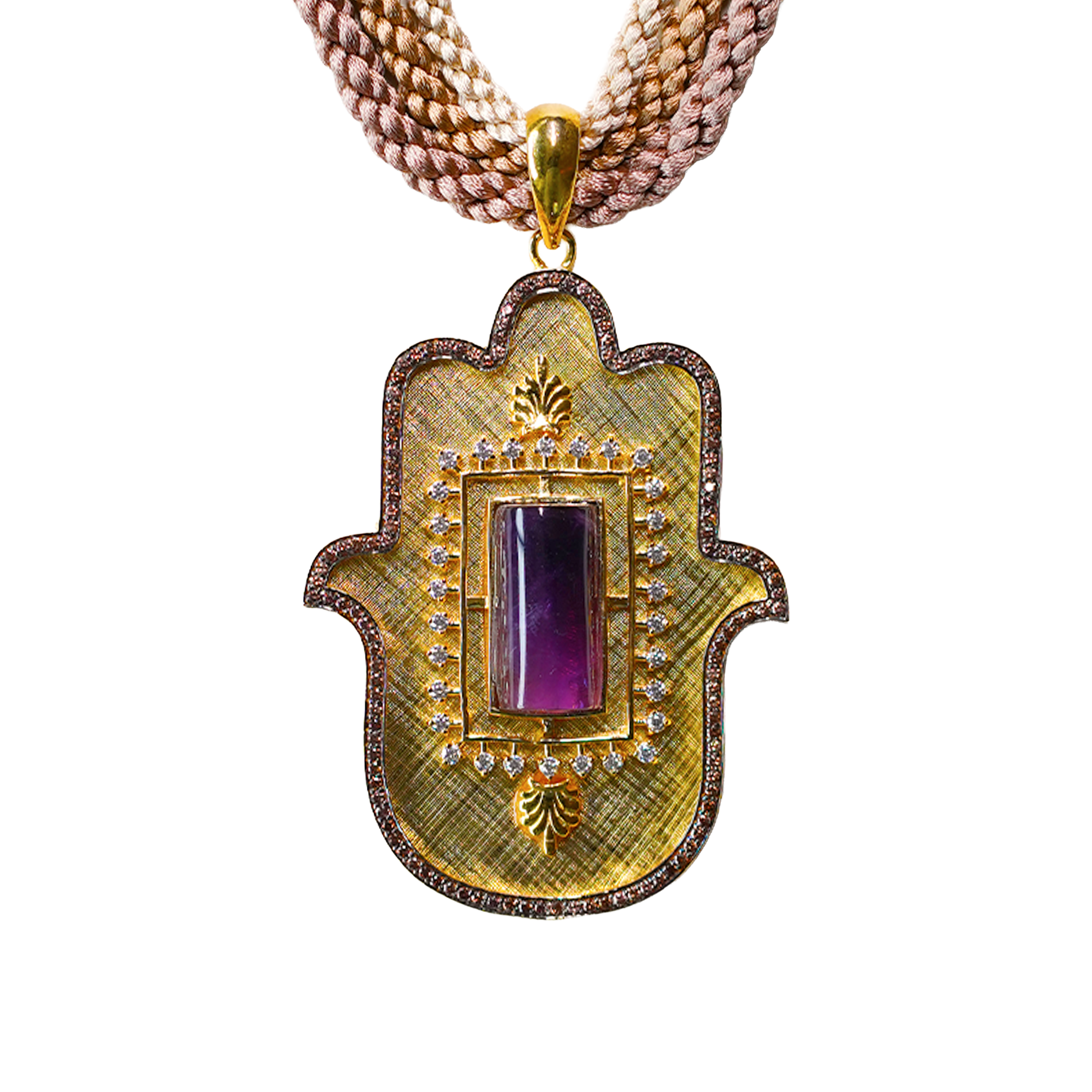 Amethyst Medium Hamsa Pendant