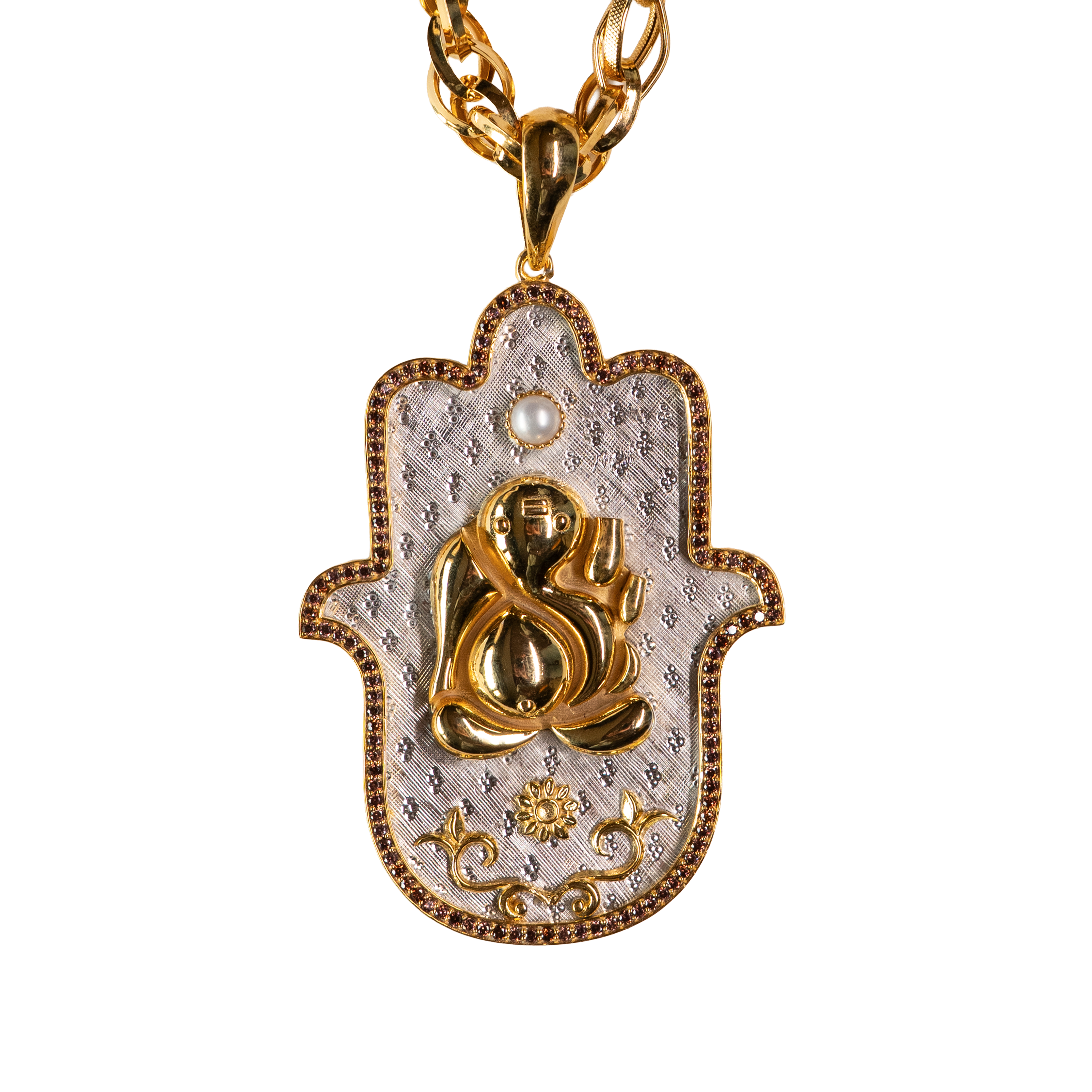 Ganpati Medium Hamsa Pendant
