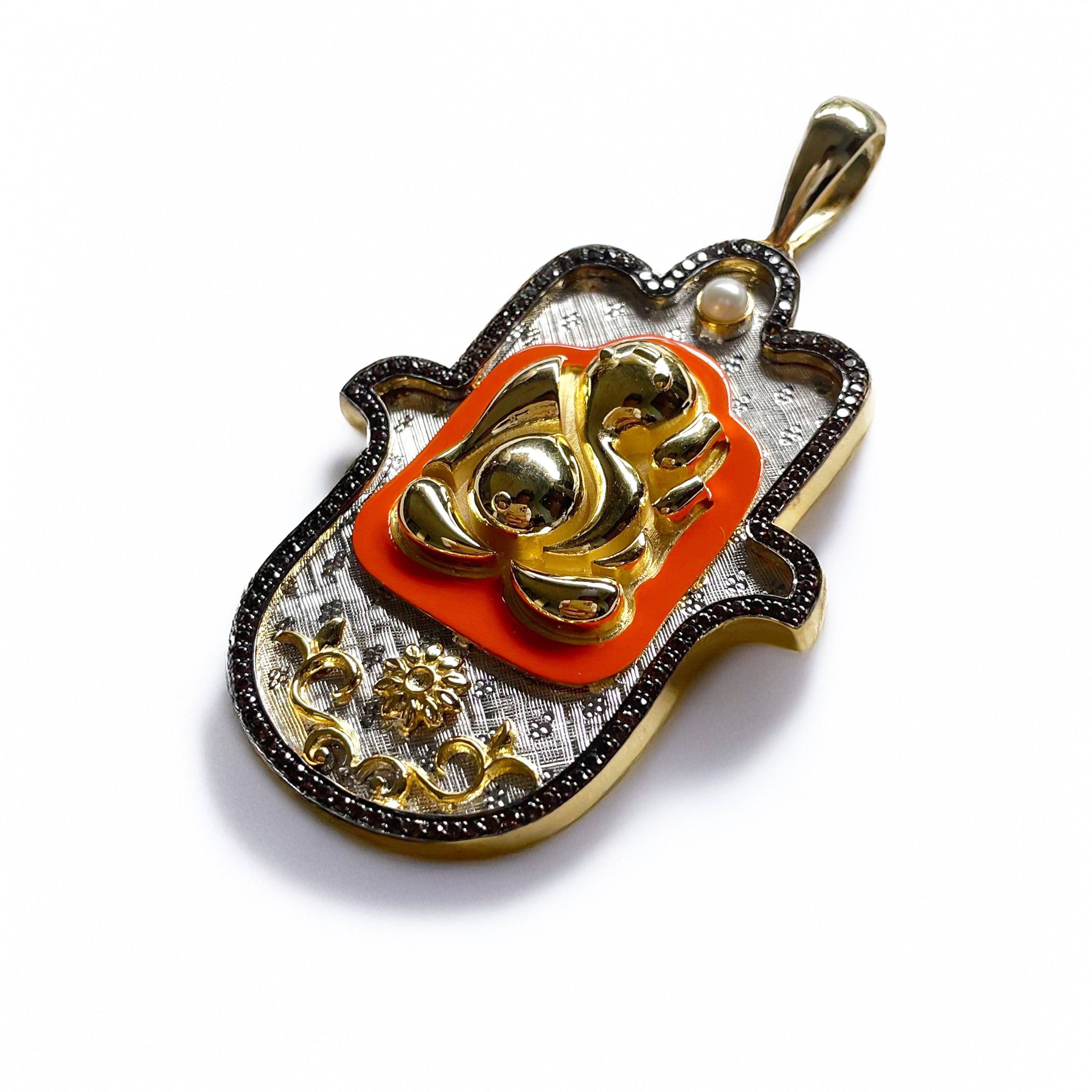 Ganpati Medium Hamsa Pendant