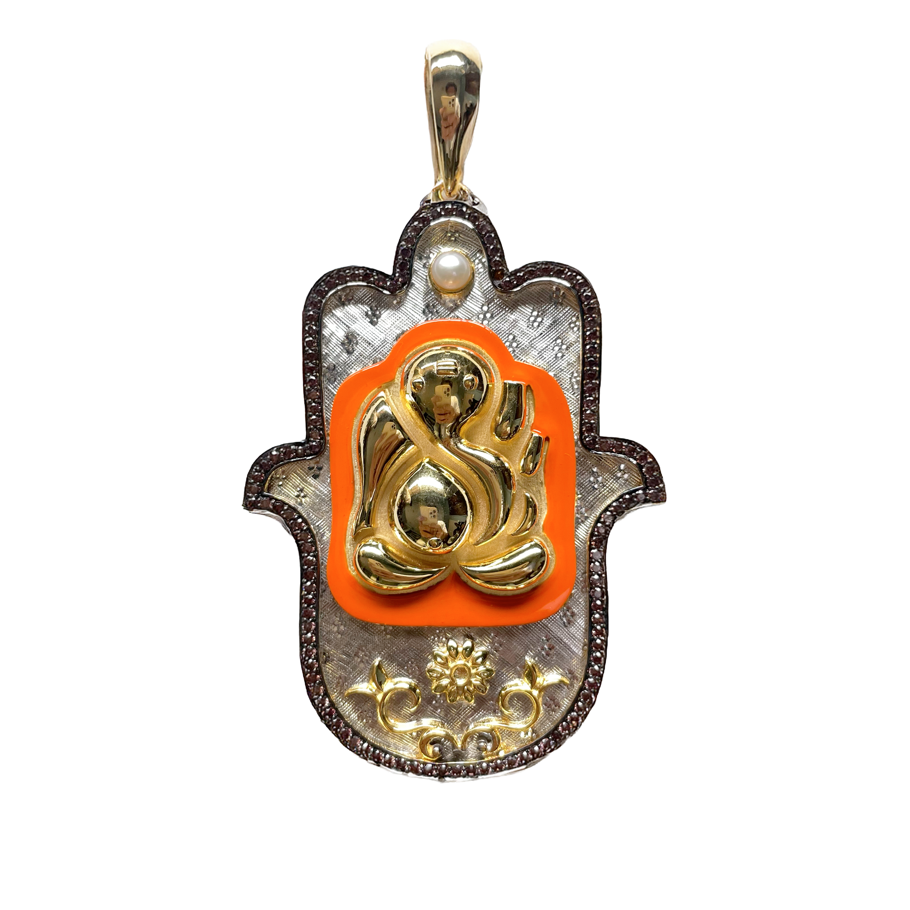 Ganpati Medium Hamsa Pendant