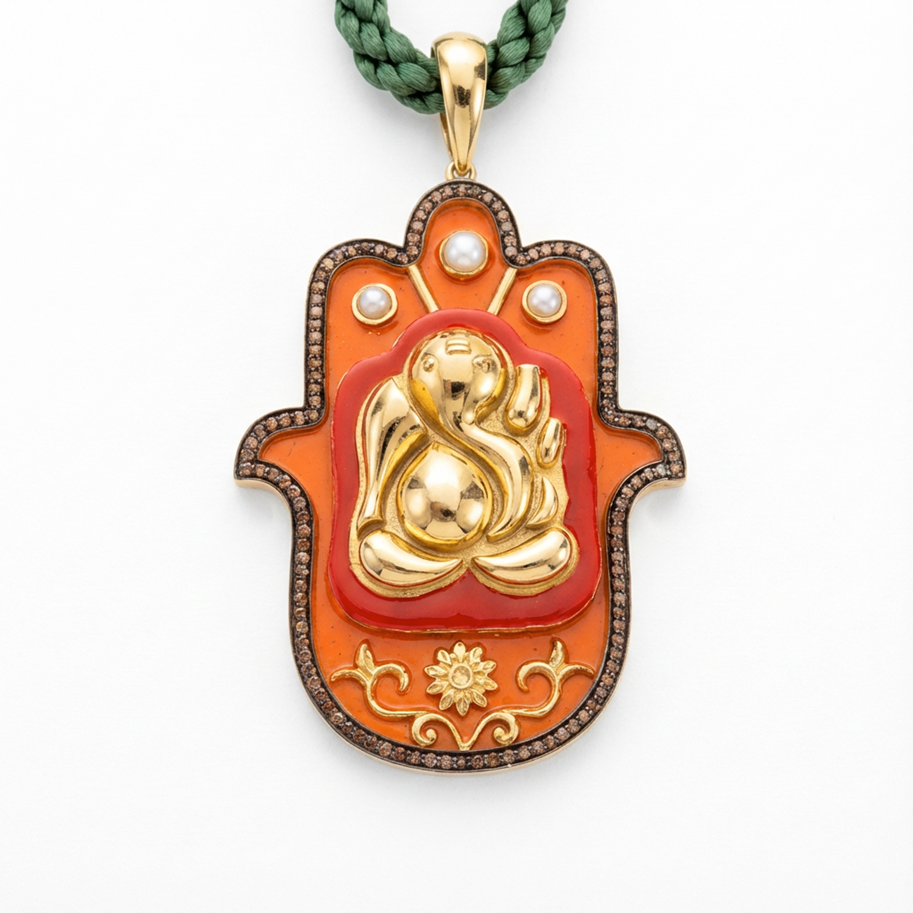 Ganpati Medium Hamsa Pendant