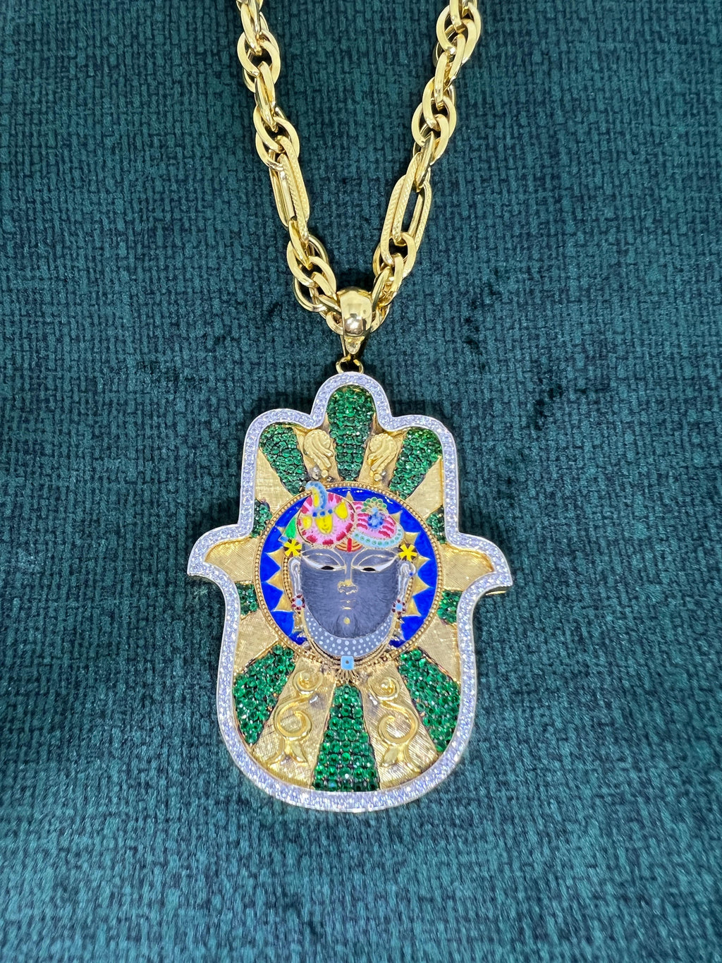 Shrinathji Medium Hamsa Pendant
