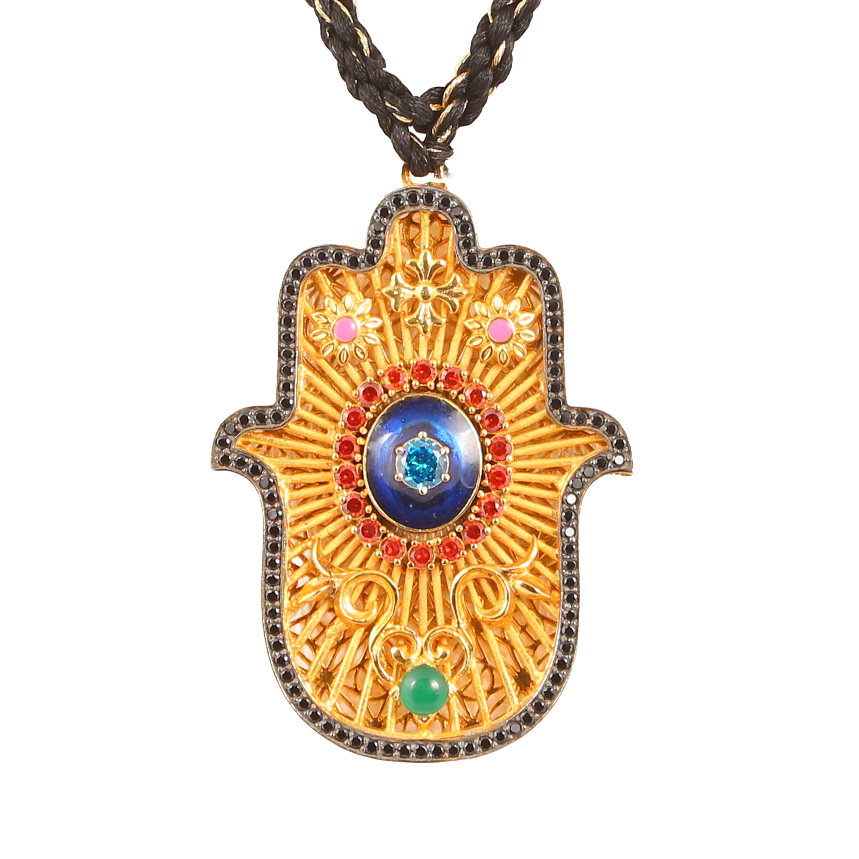Jali Medium Small Hamsa Pendant