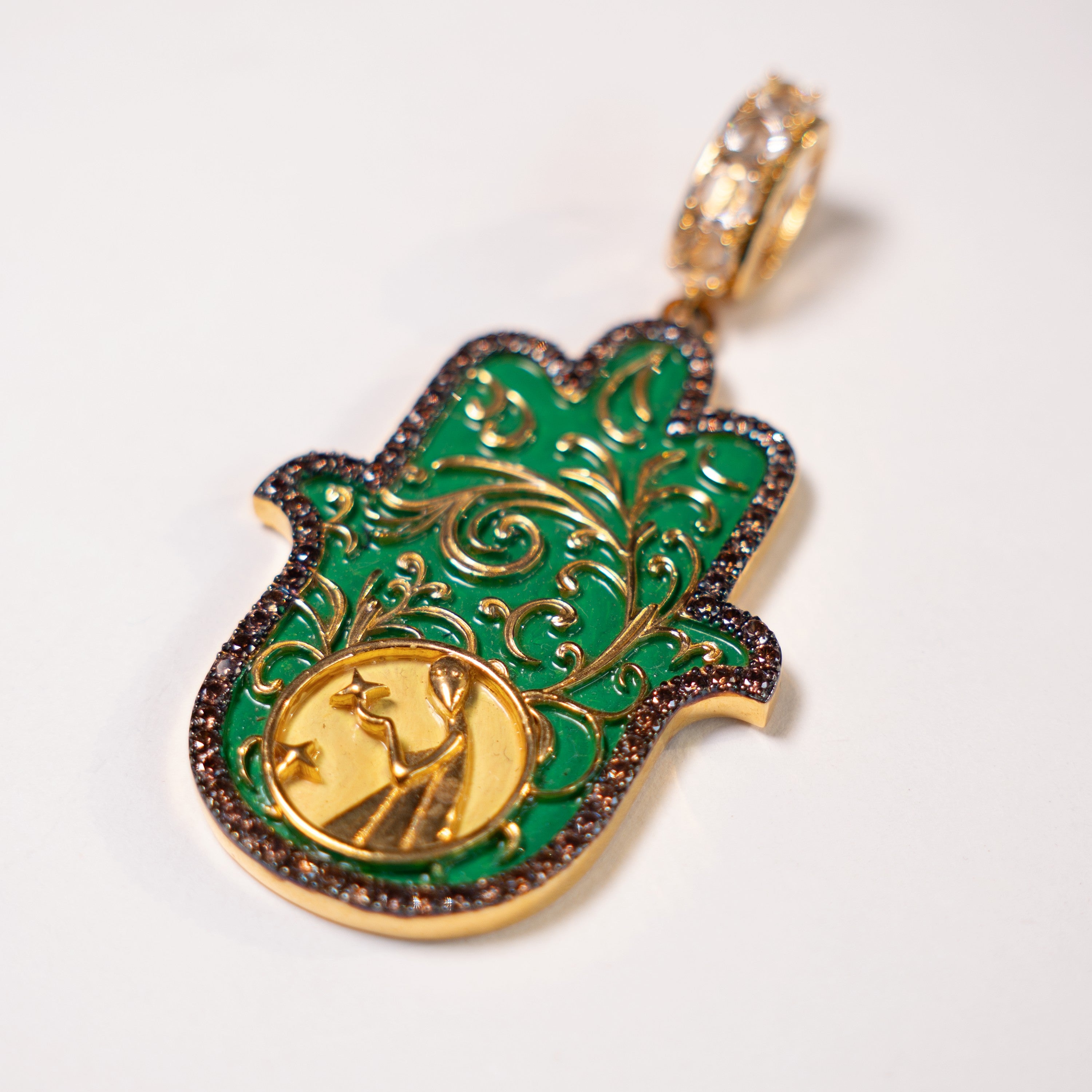 Virgo Medium Small Hamsa Pendant