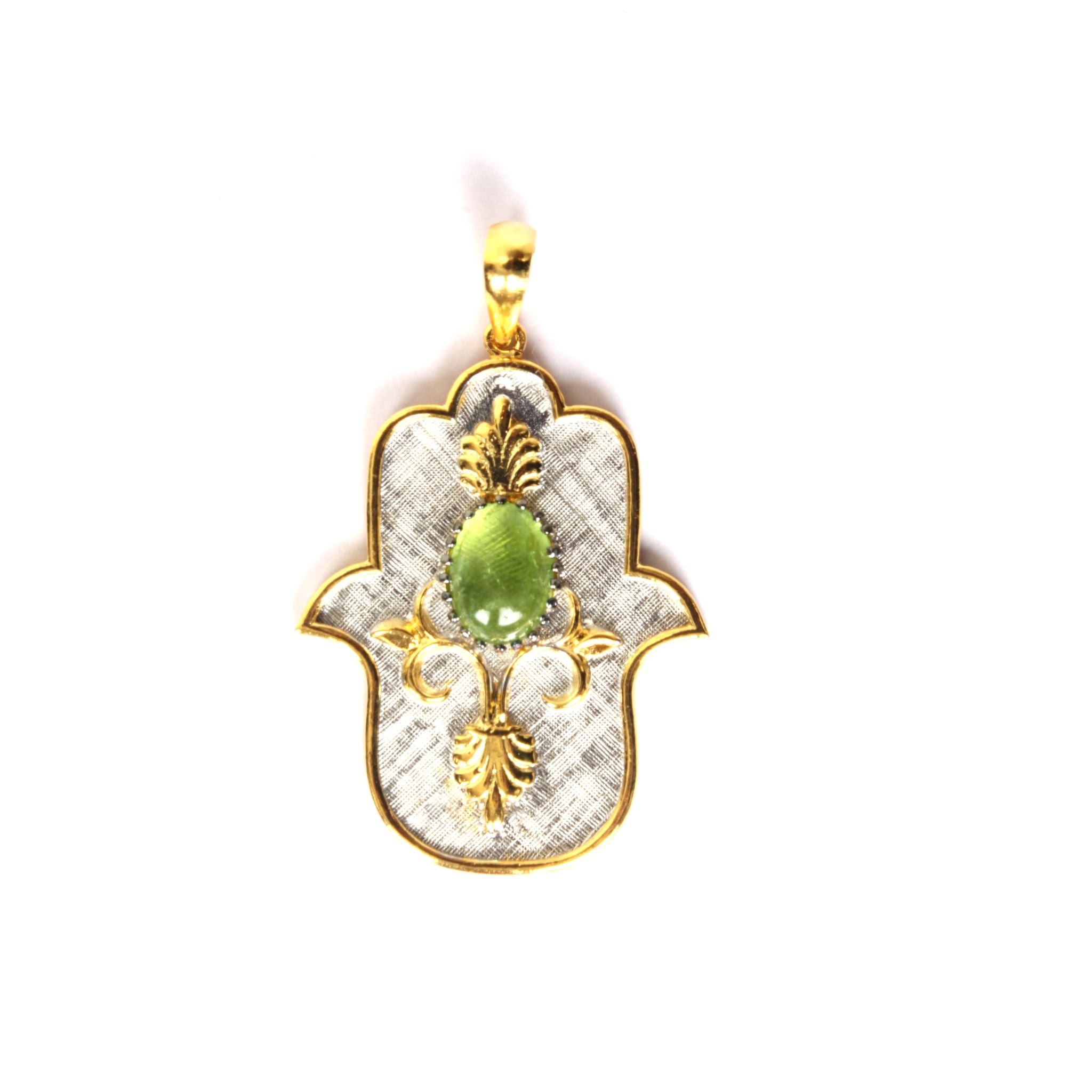 Peridot Small Hamsa Pendent