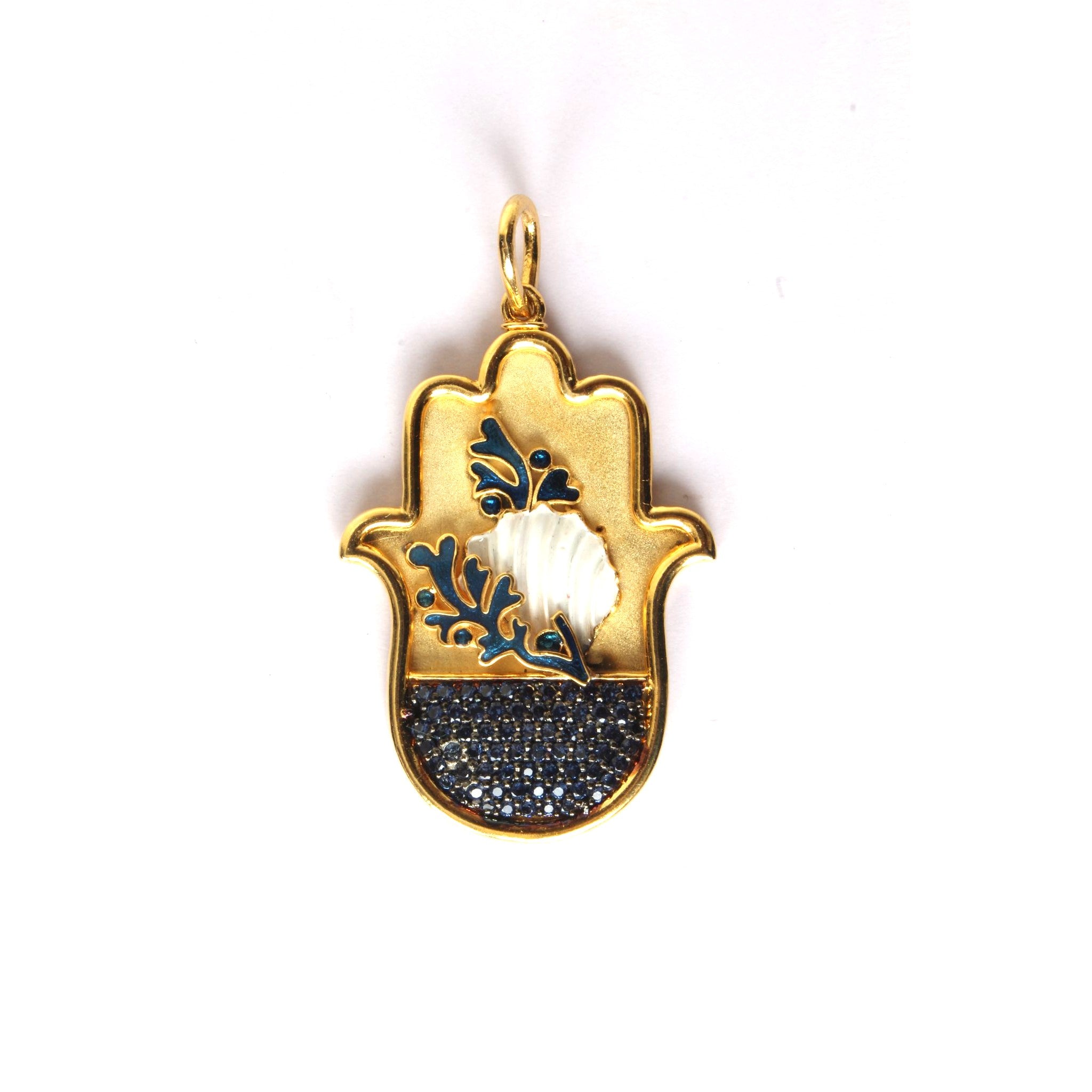 Sea Shell Small Hamsa Pendent