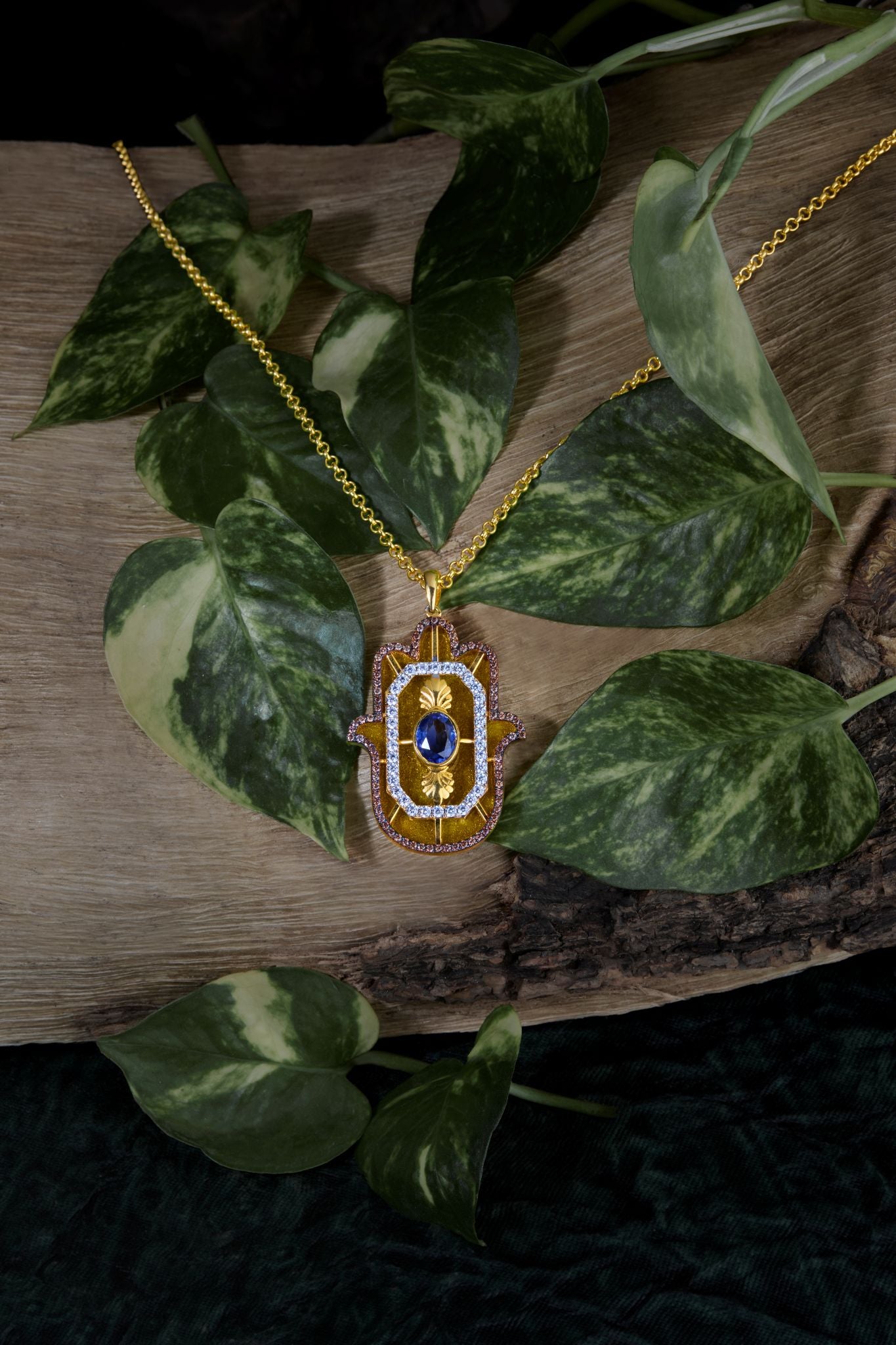 Tanzanite Small Hamsa Pendent