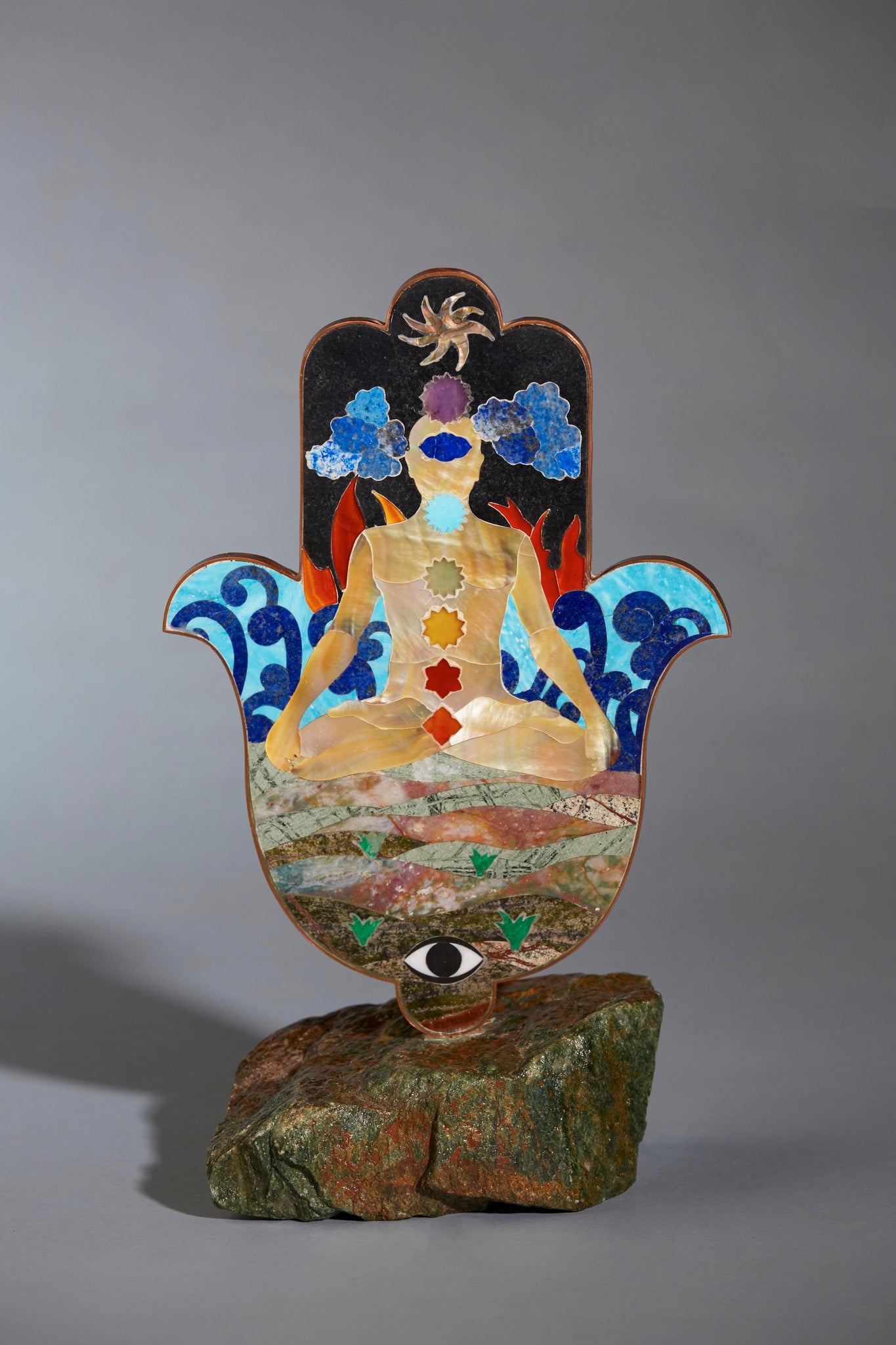 Man Meditating and Five Elements