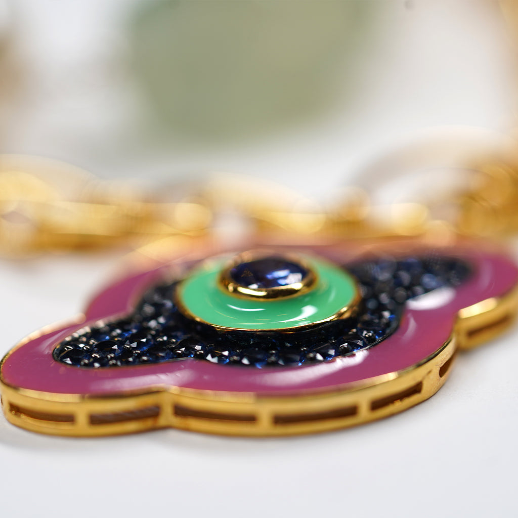 Dual-Layer Evil Eye with Jade, Pearls Necklace