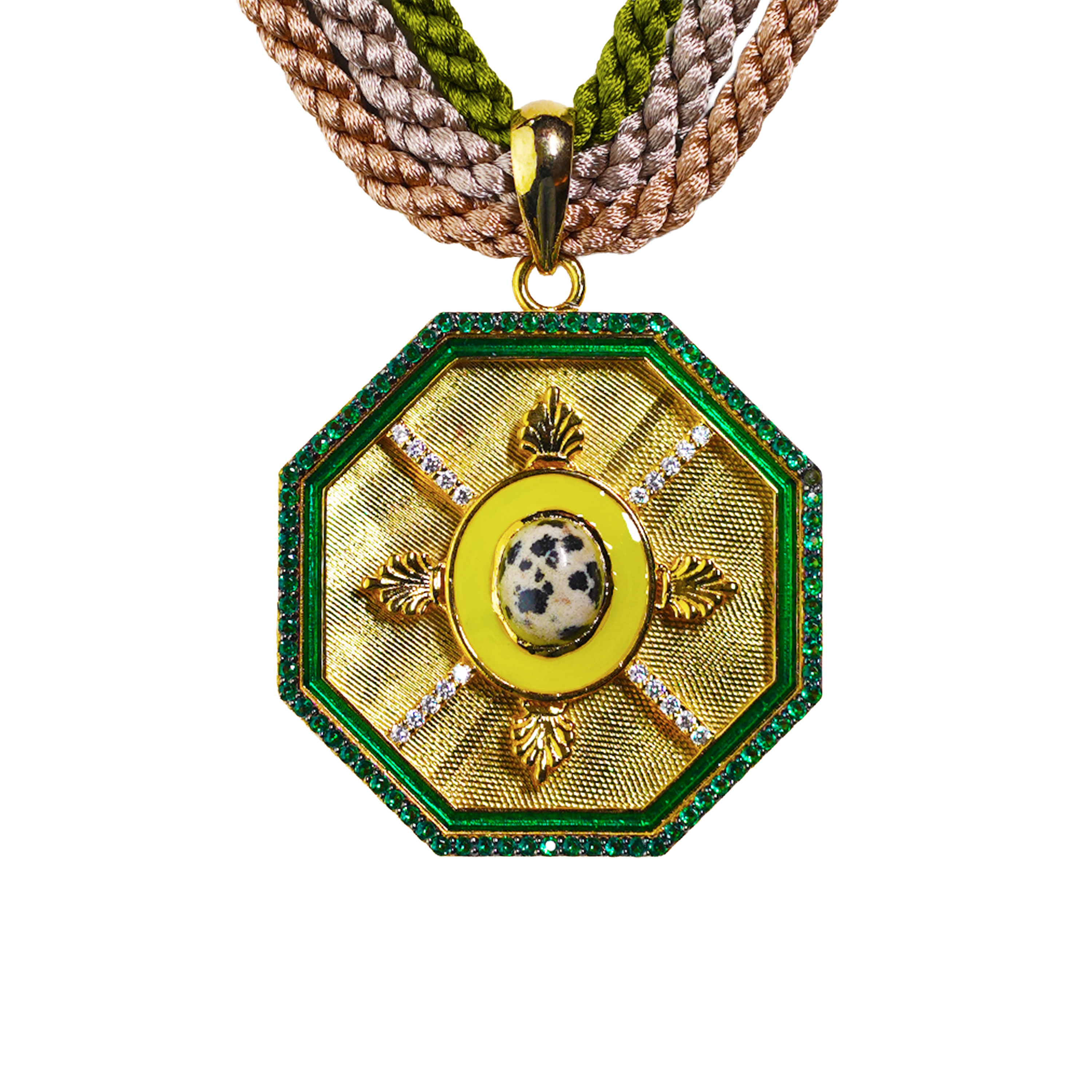 Dalmation Jasper Octa Pendant