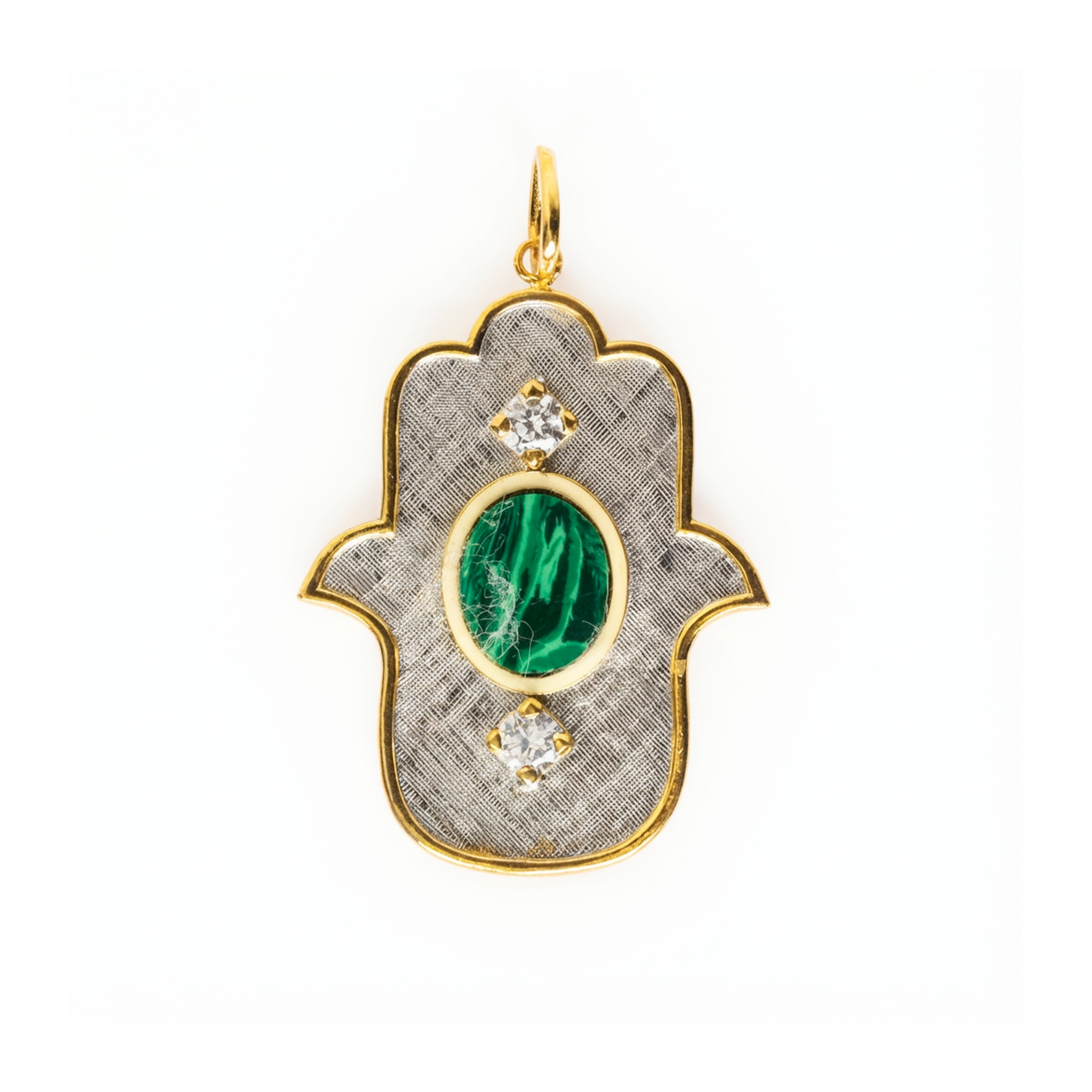 Malachite Small Hamsa Pendent